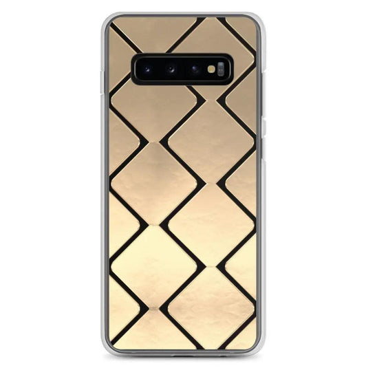 Golden Metal Cubes Flexible Clear Samsung Case Bump Resistant Corners CREATIVETECH