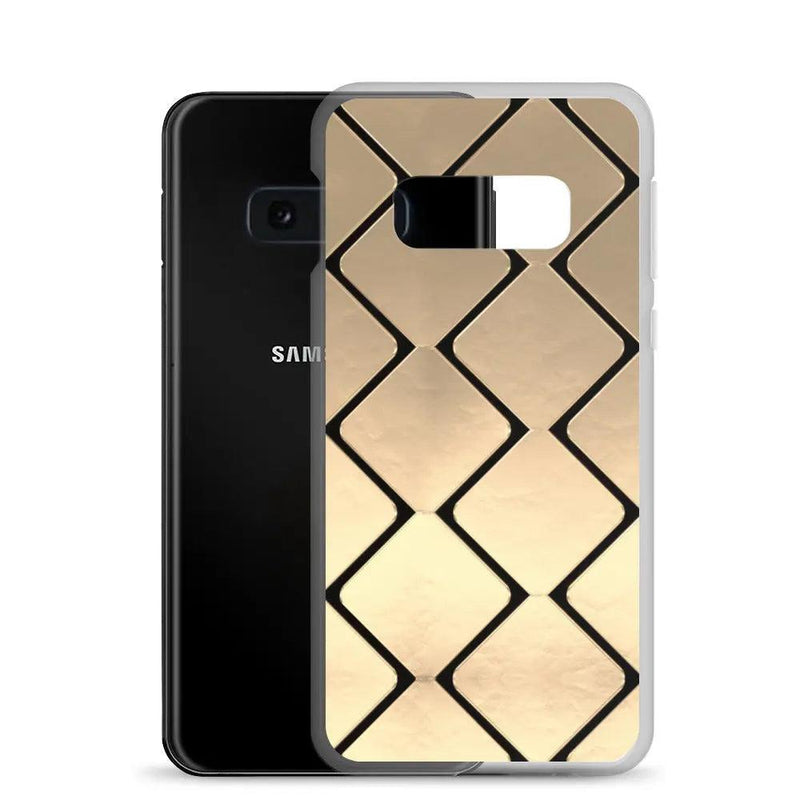 Load image into Gallery viewer, Golden Metal Cubes Flexible Clear Samsung Case Bump Resistant Corners CREATIVETECH