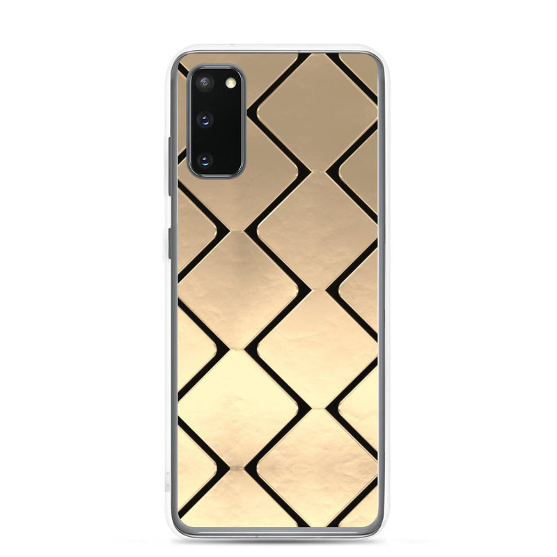 Load image into Gallery viewer, Golden Metal Cubes Flexible Clear Samsung Case Bump Resistant Corners CREATIVETECH