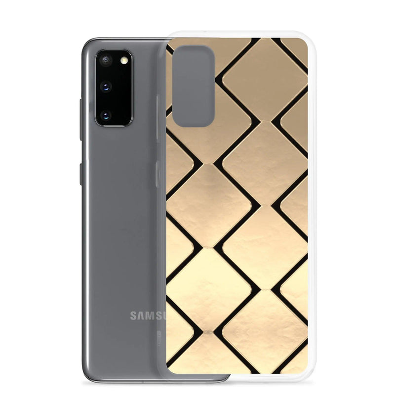 Load image into Gallery viewer, Golden Metal Cubes Flexible Clear Samsung Case Bump Resistant Corners CREATIVETECH