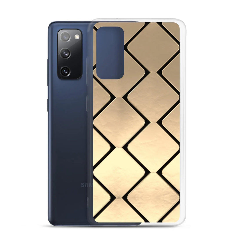 Load image into Gallery viewer, Golden Metal Cubes Flexible Clear Samsung Case Bump Resistant Corners CREATIVETECH