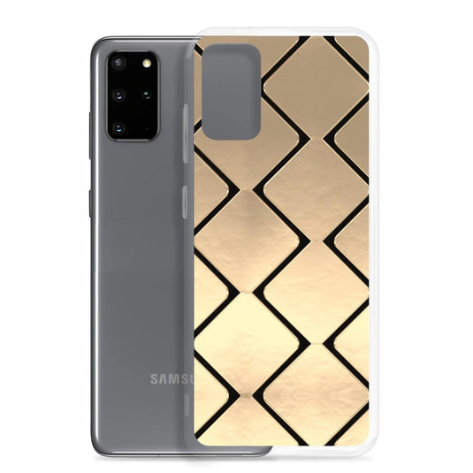 Golden Metal Cubes Flexible Clear Samsung Case Bump Resistant Corners CREATIVETECH
