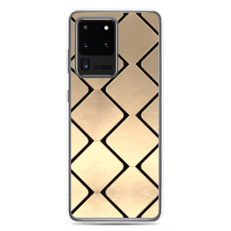 Load image into Gallery viewer, Golden Metal Cubes Flexible Clear Samsung Case Bump Resistant Corners CREATIVETECH
