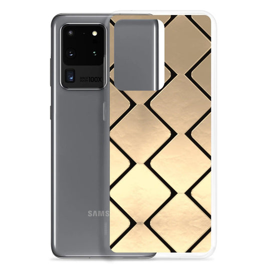 Golden Metal Cubes Flexible Clear Samsung Case Bump Resistant Corners CREATIVETECH