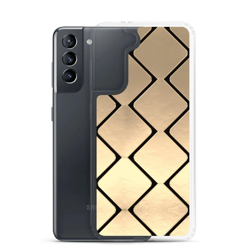 Load image into Gallery viewer, Golden Metal Cubes Flexible Clear Samsung Case Bump Resistant Corners CREATIVETECH