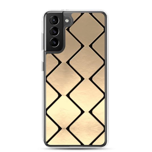 Golden Metal Cubes Flexible Clear Samsung Case Bump Resistant Corners CREATIVETECH