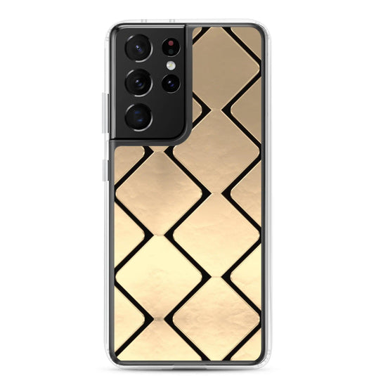 Golden Metal Cubes Flexible Clear Samsung Case Bump Resistant Corners CREATIVETECH