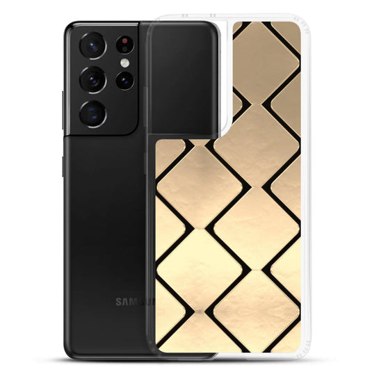 Golden Metal Cubes Flexible Clear Samsung Case Bump Resistant Corners CREATIVETECH