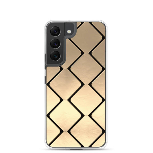 Golden Metal Cubes Flexible Clear Samsung Case Bump Resistant Corners CREATIVETECH