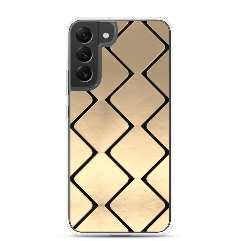 Load image into Gallery viewer, Golden Metal Cubes Flexible Clear Samsung Case Bump Resistant Corners CREATIVETECH