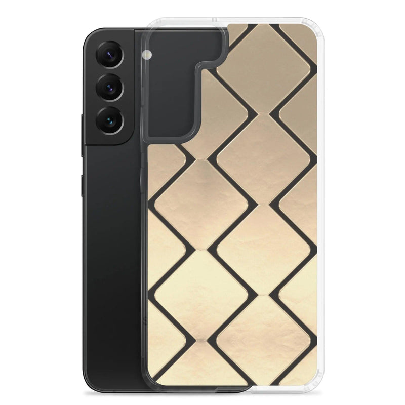 Load image into Gallery viewer, Golden Metal Cubes Flexible Clear Samsung Case Bump Resistant Corners CREATIVETECH