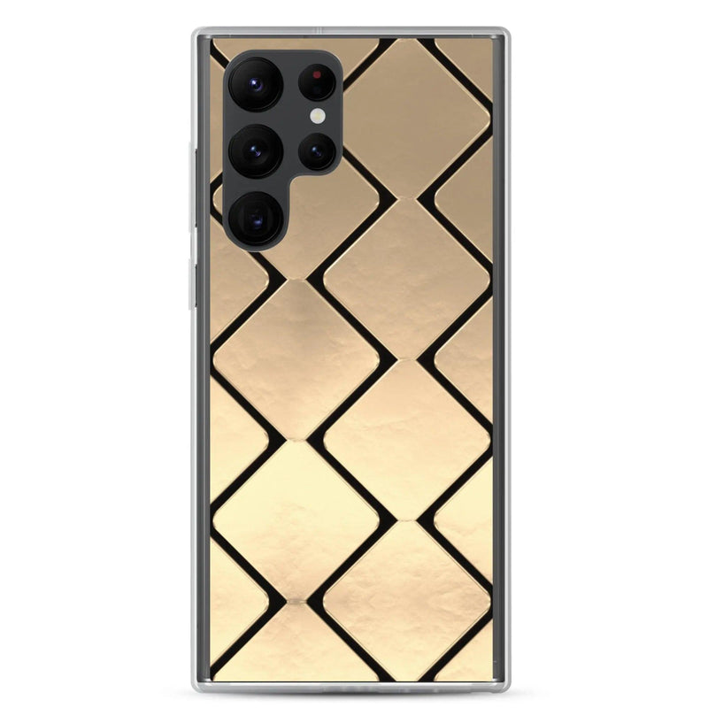 Load image into Gallery viewer, Golden Metal Cubes Flexible Clear Samsung Case Bump Resistant Corners CREATIVETECH