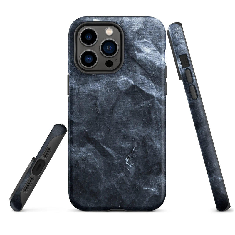 Load image into Gallery viewer, Hammered Dark Metal Double Layered Impact Resistant Tough iPhone Case 3D Wrap Matte or Glossy CREATIVETECH
