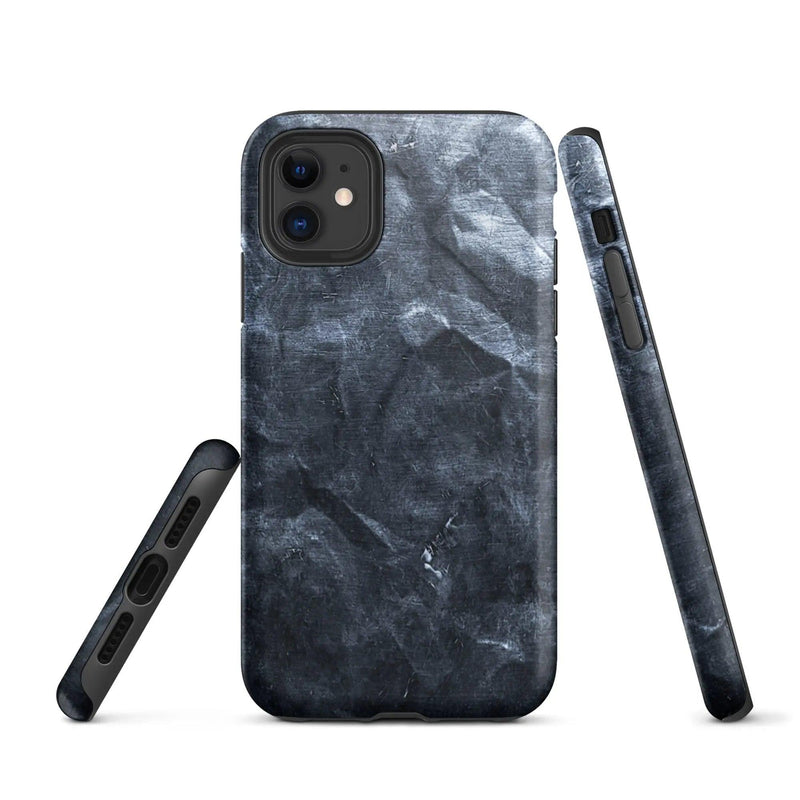 Load image into Gallery viewer, Hammered Dark Metal Double Layered Impact Resistant Tough iPhone Case 3D Wrap Matte or Glossy CREATIVETECH
