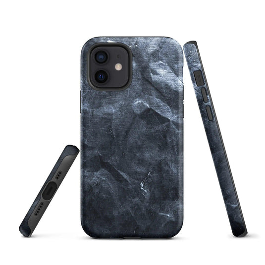 Hammered Dark Metal Double Layered Impact Resistant Tough iPhone Case 3D Wrap Matte or Glossy CREATIVETECH