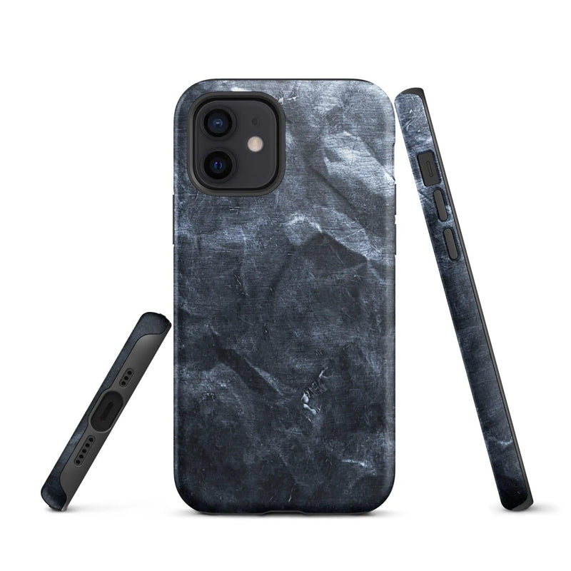 Load image into Gallery viewer, Hammered Dark Metal Double Layered Impact Resistant Tough iPhone Case 3D Wrap Matte or Glossy CREATIVETECH
