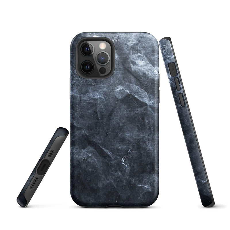 Load image into Gallery viewer, Hammered Dark Metal Double Layered Impact Resistant Tough iPhone Case 3D Wrap Matte or Glossy CREATIVETECH
