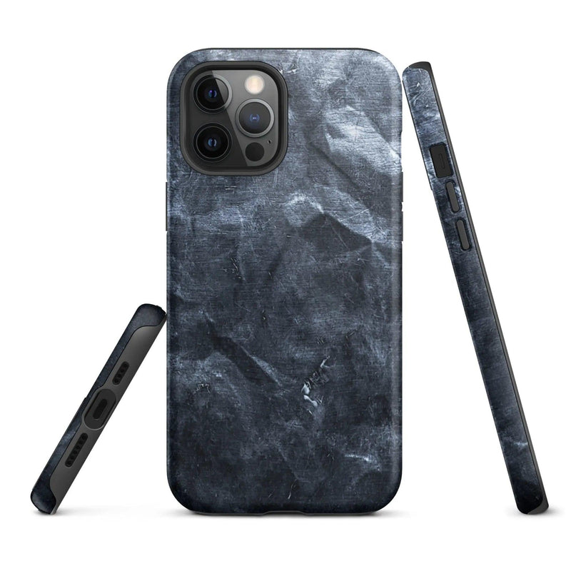 Load image into Gallery viewer, Hammered Dark Metal Double Layered Impact Resistant Tough iPhone Case 3D Wrap Matte or Glossy CREATIVETECH
