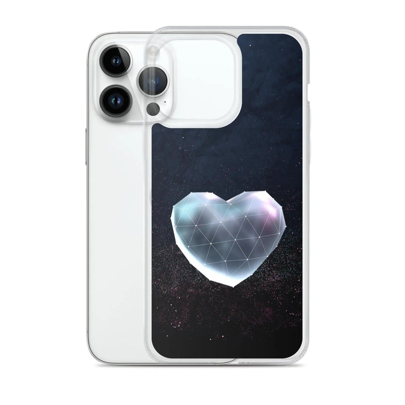 Load image into Gallery viewer, Heart Shaped Space Star Dust Flexible Clear iPhone Case Bump Resistant Corners CREATIVETECH