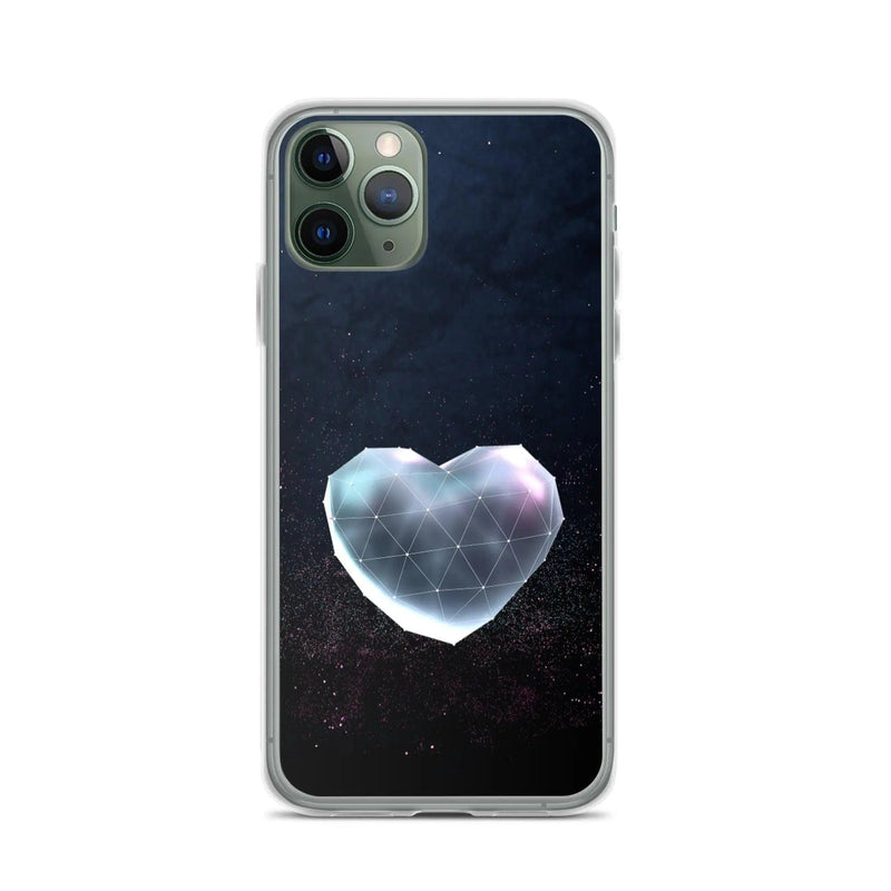 Load image into Gallery viewer, Heart Shaped Space Star Dust Flexible Clear iPhone Case Bump Resistant Corners CREATIVETECH