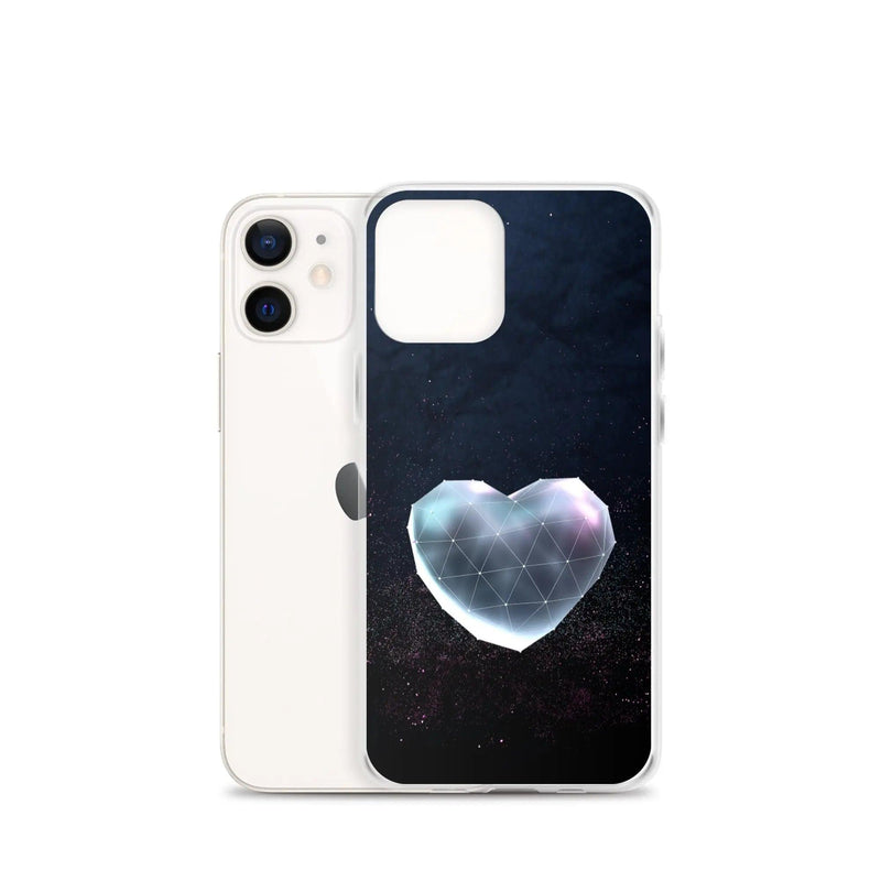 Load image into Gallery viewer, Heart Shaped Space Star Dust Flexible Clear iPhone Case Bump Resistant Corners CREATIVETECH