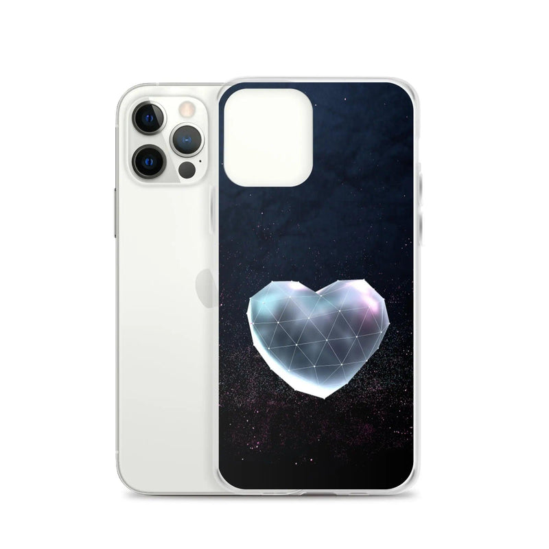 Load image into Gallery viewer, Heart Shaped Space Star Dust Flexible Clear iPhone Case Bump Resistant Corners CREATIVETECH