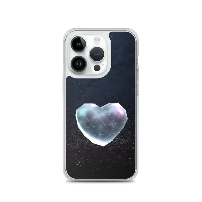 Load image into Gallery viewer, Heart Shaped Space Star Dust Flexible Clear iPhone Case Bump Resistant Corners CREATIVETECH