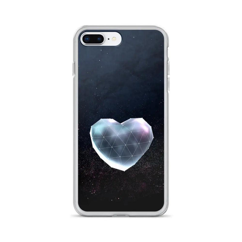 Load image into Gallery viewer, Heart Shaped Space Star Dust Flexible Clear iPhone Case Bump Resistant Corners CREATIVETECH