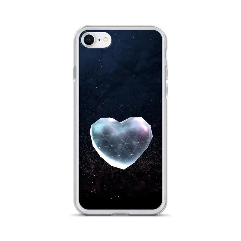 Load image into Gallery viewer, Heart Shaped Space Star Dust Flexible Clear iPhone Case Bump Resistant Corners CREATIVETECH