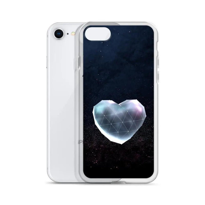 Load image into Gallery viewer, Heart Shaped Space Star Dust Flexible Clear iPhone Case Bump Resistant Corners CREATIVETECH