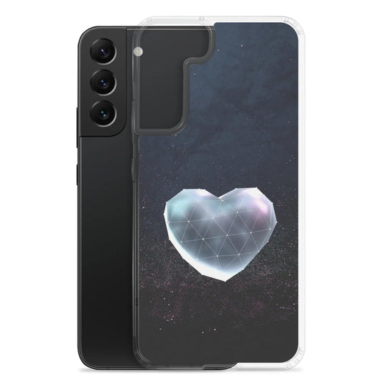 Heart Shaped Star Dust Dark Flexible Clear Samsung Case Bump Resistant Corners CREATIVETECH