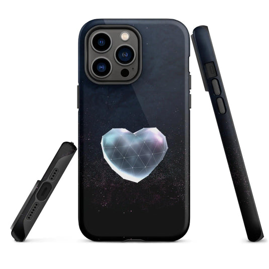 Heart Shaped Star Dust Double Layered Impact Resistant Tough iPhone Case 3D Wrap Matte or Glossy Finish CREATIVETECH