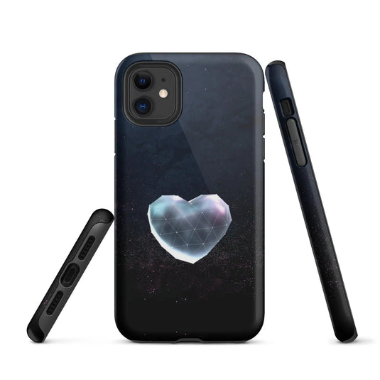 Heart Shaped Star Dust Double Layered Impact Resistant Tough iPhone Case 3D Wrap Matte or Glossy Finish CREATIVETECH