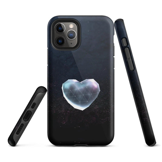 Heart Shaped Star Dust Double Layered Impact Resistant Tough iPhone Case 3D Wrap Matte or Glossy Finish CREATIVETECH