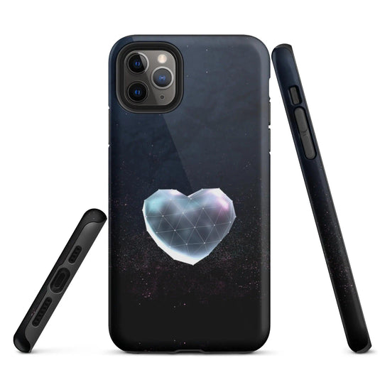 Heart Shaped Star Dust Double Layered Impact Resistant Tough iPhone Case 3D Wrap Matte or Glossy Finish CREATIVETECH