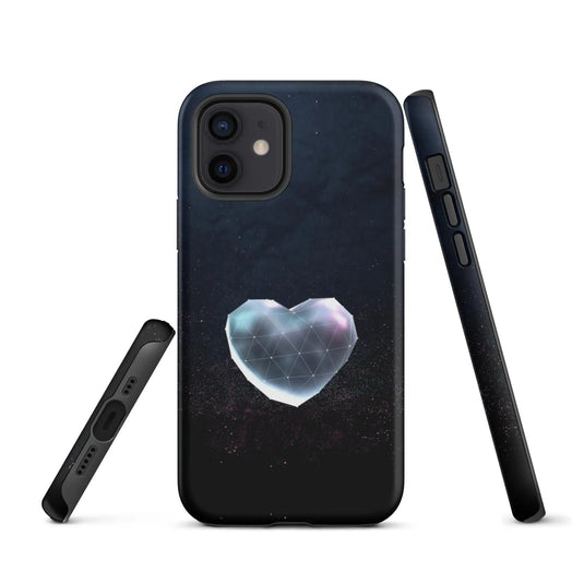 Heart Shaped Star Dust Double Layered Impact Resistant Tough iPhone Case 3D Wrap Matte or Glossy Finish CREATIVETECH