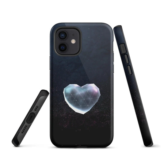 Heart Shaped Star Dust Double Layered Impact Resistant Tough iPhone Case 3D Wrap Matte or Glossy Finish CREATIVETECH