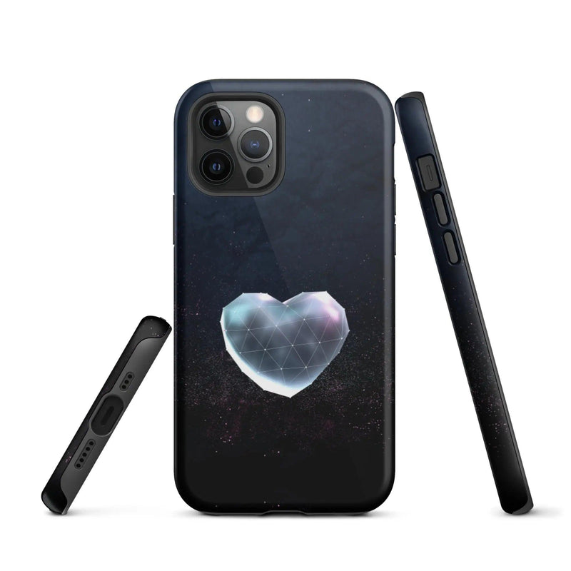 Load image into Gallery viewer, Heart Shaped Star Dust Double Layered Impact Resistant Tough iPhone Case 3D Wrap Matte or Glossy Finish CREATIVETECH