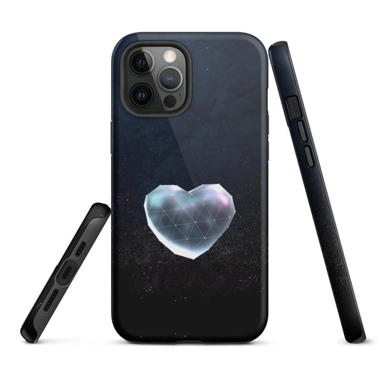 Heart Shaped Star Dust Double Layered Impact Resistant Tough iPhone Case 3D Wrap Matte or Glossy Finish CREATIVETECH