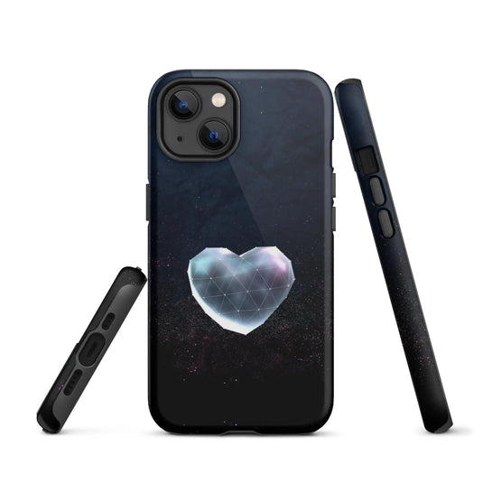 Heart Shaped Star Dust Double Layered Impact Resistant Tough iPhone Case 3D Wrap Matte or Glossy Finish CREATIVETECH