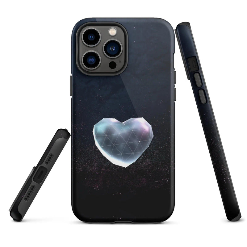 Load image into Gallery viewer, Heart Shaped Star Dust Double Layered Impact Resistant Tough iPhone Case 3D Wrap Matte or Glossy Finish CREATIVETECH