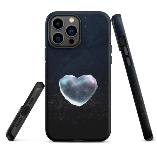 Heart Shaped Star Dust Double Layered Impact Resistant Tough iPhone Case 3D Wrap Matte or Glossy Finish CREATIVETECH