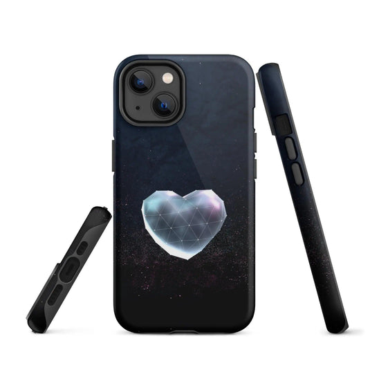 Heart Shaped Star Dust Double Layered Impact Resistant Tough iPhone Case 3D Wrap Matte or Glossy Finish CREATIVETECH