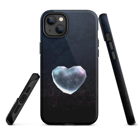 Heart Shaped Star Dust Double Layered Impact Resistant Tough iPhone Case 3D Wrap Matte or Glossy Finish CREATIVETECH