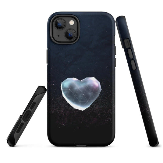 Heart Shaped Star Dust Double Layered Impact Resistant Tough iPhone Case 3D Wrap Matte or Glossy Finish CREATIVETECH