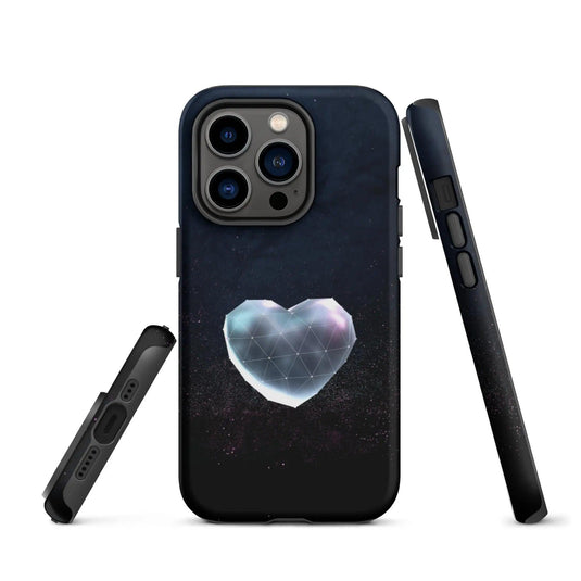 Heart Shaped Star Dust Double Layered Impact Resistant Tough iPhone Case 3D Wrap Matte or Glossy Finish CREATIVETECH