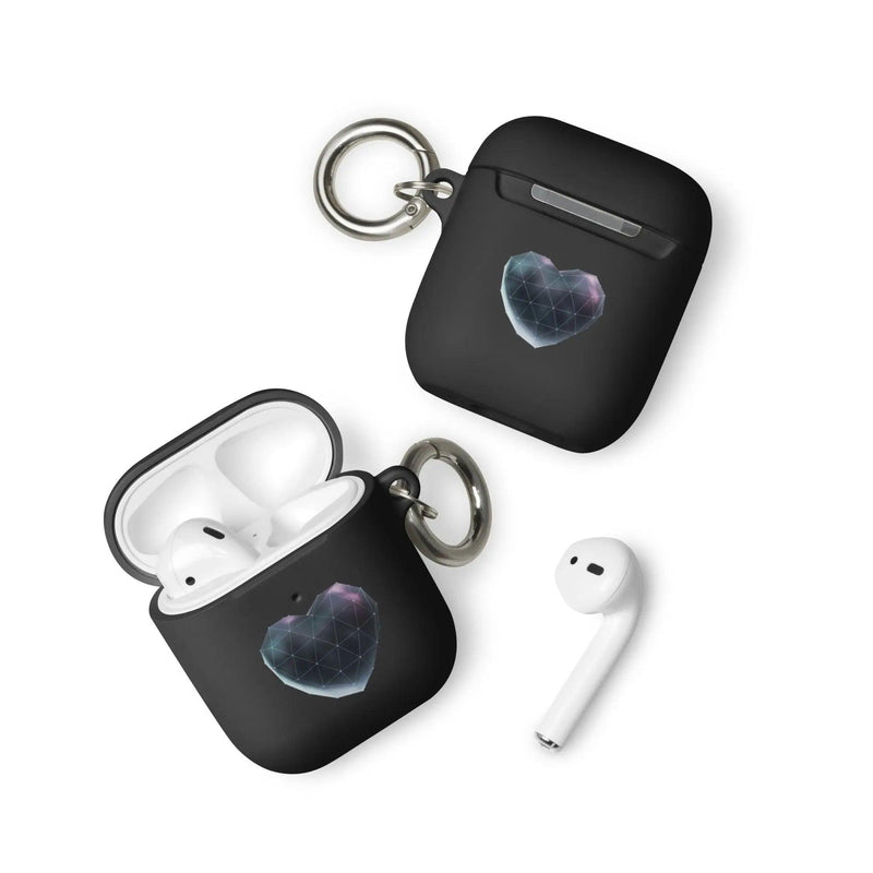 Load image into Gallery viewer, Heart Shaped Star Dust Shock Resistant 2-in-1 Tough AirPods Case with Metal Carabiner Various Colors CREATIVETECH