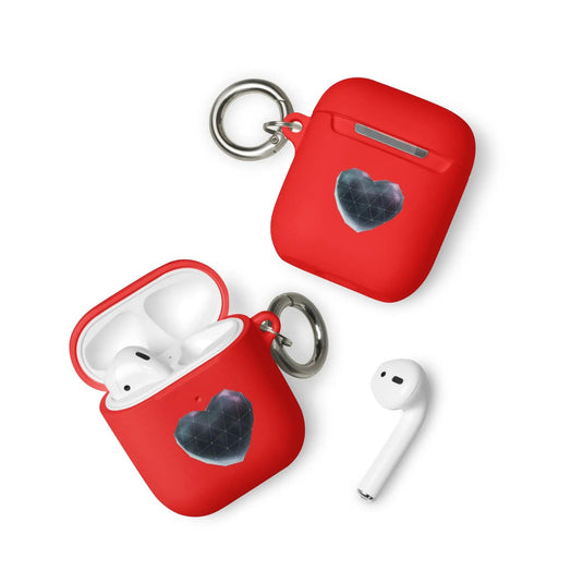 Heart Shaped Star Dust Shock Resistant 2-in-1 Tough AirPods Case with Metal Carabiner Various Colors CREATIVETECH