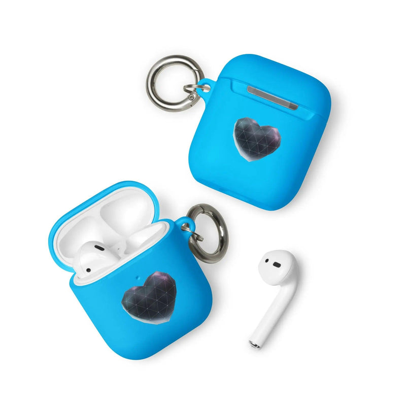 Load image into Gallery viewer, Heart Shaped Star Dust Shock Resistant 2-in-1 Tough AirPods Case with Metal Carabiner Various Colors CREATIVETECH