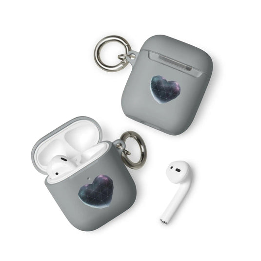 Heart Shaped Star Dust Shock Resistant 2-in-1 Tough AirPods Case with Metal Carabiner Various Colors CREATIVETECH